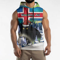 Iceland Christmas Sleeveless Hoodie Yule Cat Gledileg Jol - Wonder Print Shop