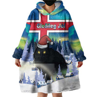 Iceland Christmas Wearable Blanket Hoodie Yule Cat Gledileg Jol - Wonder Print Shop