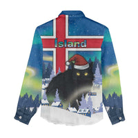 Iceland Christmas Women Casual Shirt Yule Cat Gledileg Jol - Wonder Print Shop