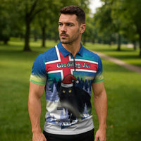 Iceland Christmas Zipper Polo Shirt Yule Cat Gledileg Jol - Wonder Print Shop