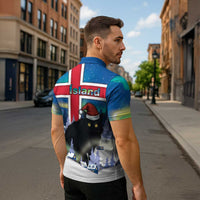 Iceland Christmas Zipper Polo Shirt Yule Cat Gledileg Jol - Wonder Print Shop