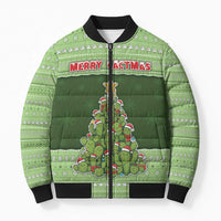 Cactus Christmas Bomber Puffer Jacket Merry Cactmas - Wonder Print Shop