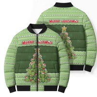Cactus Christmas Bomber Puffer Jacket Merry Cactmas - Wonder Print Shop