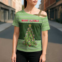 Cactus Christmas Cross Shoulder Shirt Merry Cactmas - Wonder Print Shop