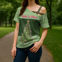 Cactus Christmas Cross Shoulder Shirt Merry Cactmas - Wonder Print Shop
