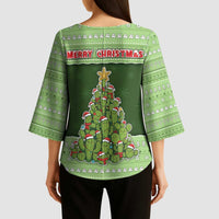 Cactus Christmas Kimono Sleeve Blouse Merry Cactmas - Wonder Print Shop