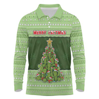 Cactus Christmas Long Sleeve Polo Shirt Merry Cactmas - Wonder Print Shop