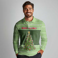Cactus Christmas Long Sleeve Polo Shirt Merry Cactmas - Wonder Print Shop