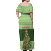 Cactus Christmas Off Shoulder Maxi Dress Merry Cactmas - Wonder Print Shop
