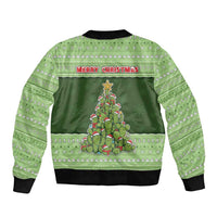Cactus Christmas Sleeve Zip Bomber Jacket Merry Cactmas - Wonder Print Shop