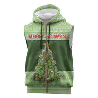 Cactus Christmas Sleeveless Zip Hoodie Merry Cactmas - Wonder Print Shop