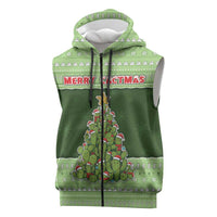 Cactus Christmas Sleeveless Zip Hoodie Merry Cactmas - Wonder Print Shop