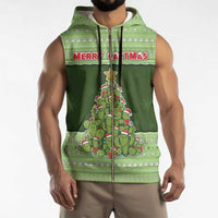 Cactus Christmas Sleeveless Zip Hoodie Merry Cactmas - Wonder Print Shop
