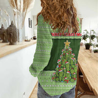Cactus Christmas Women Casual Shirt Merry Cactmas - Wonder Print Shop