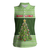 Cactus Christmas Women Sleeveless Polo Shirt Merry Cactmas - Wonder Print Shop