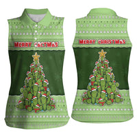 Cactus Christmas Women Sleeveless Polo Shirt Merry Cactmas - Wonder Print Shop