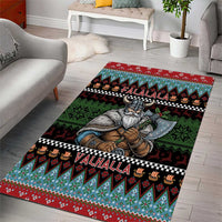 Vikings Christmas Area Rug Warrior Santa - Wonder Print Shop