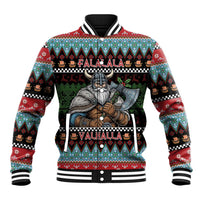 Vikings Christmas Baseball Jacket Warrior Santa - Wonder Print Shop