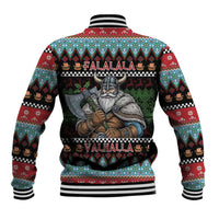 Vikings Christmas Baseball Jacket Warrior Santa - Wonder Print Shop