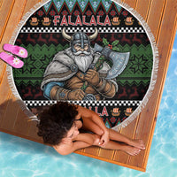 Vikings Christmas Beach Blanket Warrior Santa - Wonder Print Shop