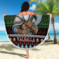 Vikings Christmas Beach Blanket Warrior Santa - Wonder Print Shop