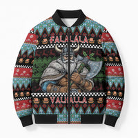 Vikings Christmas Bomber Puffer Jacket Warrior Santa - Wonder Print Shop