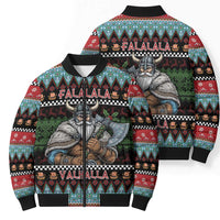 Vikings Christmas Bomber Puffer Jacket Warrior Santa - Wonder Print Shop