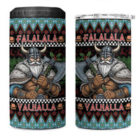 Vikings Christmas 4 in 1 Can Cooler Tumbler Warrior Santa - Wonder Print Shop