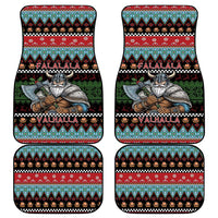 Vikings Christmas Car Mats Warrior Santa - Wonder Print Shop