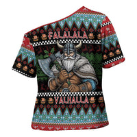 Vikings Christmas Cross Shoulder Shirt Warrior Santa - Wonder Print Shop