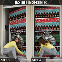 Vikings Christmas Door Cover Warrior Santa - Wonder Print Shop