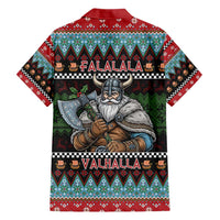 Vikings Christmas Family Matching Short Sleeve Bodycon Dress and Hawaiian Shirt Warrior Santa - Wonder Print Shop