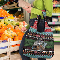 Vikings Christmas Grocery Bag Warrior Santa - Wonder Print Shop