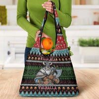 Vikings Christmas Grocery Bag Warrior Santa - Wonder Print Shop