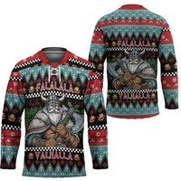 Vikings Christmas Hockey Jersey Warrior Santa - Wonder Print Shop