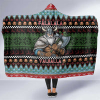 Vikings Christmas Hooded Blanket Warrior Santa - Wonder Print Shop