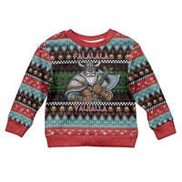 Vikings Christmas Kid Ugly Christmas Sweater Warrior Santa - Wonder Print Shop