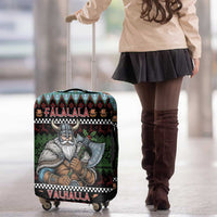 Vikings Christmas Luggage Cover Warrior Santa - Wonder Print Shop