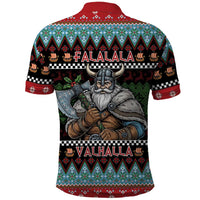 Vikings Christmas Polo Shirt Warrior Santa - Wonder Print Shop