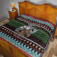 Vikings Christmas Quilt Warrior Santa - Wonder Print Shop