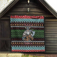 Vikings Christmas Quilt Warrior Santa - Wonder Print Shop