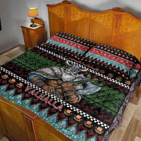 Vikings Christmas Quilt Bed Set Warrior Santa - Wonder Print Shop