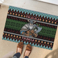 Vikings Christmas Rubber Doormat Warrior Santa - Wonder Print Shop