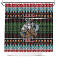 Vikings Christmas Shower Curtain Warrior Santa - Wonder Print Shop