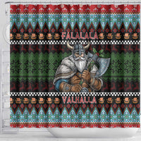 Vikings Christmas Shower Curtain Warrior Santa - Wonder Print Shop