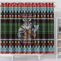 Vikings Christmas Shower Curtain Warrior Santa - Wonder Print Shop
