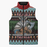 Vikings Christmas Sleeveless Puffer Jacket Warrior Santa - Wonder Print Shop