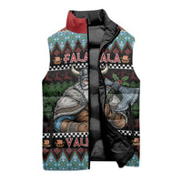 Vikings Christmas Sleeveless Puffer Jacket Warrior Santa - Wonder Print Shop