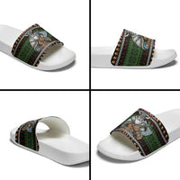 Vikings Christmas Slide Sandals Warrior Santa - Wonder Print Shop