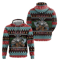 Vikings Christmas Zip Hoodie Warrior Santa - Wonder Print Shop